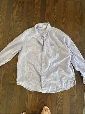 GAP Lavender Linen Cotton Blend Button Up